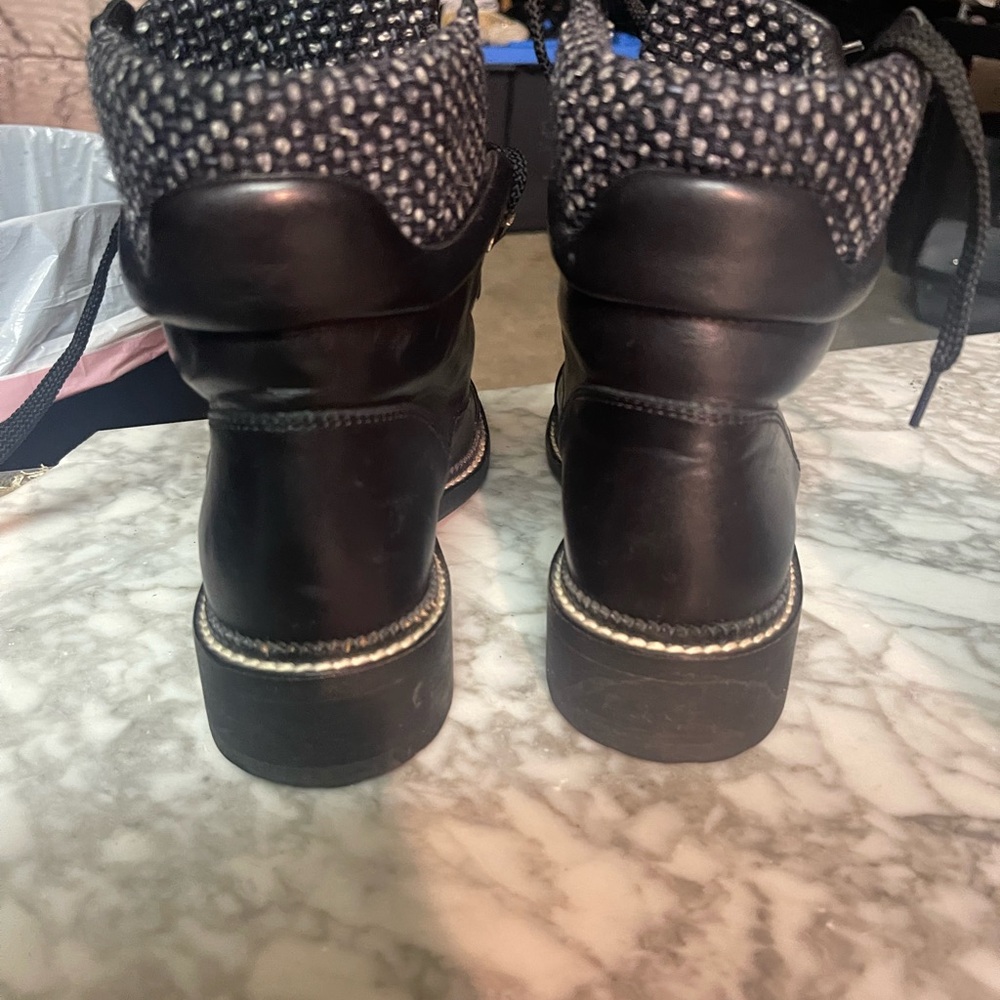 CHANEL Calfskin Wool Combat Boots - Picture 8 of 11